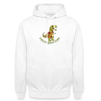 Dino aux fruits avec couronne de fruits - Sweat-shirt à capuche unisexe - blanc - Devant - AI Model Male 185 dark (185cm) & AI Model Female 172 dark (172cm)