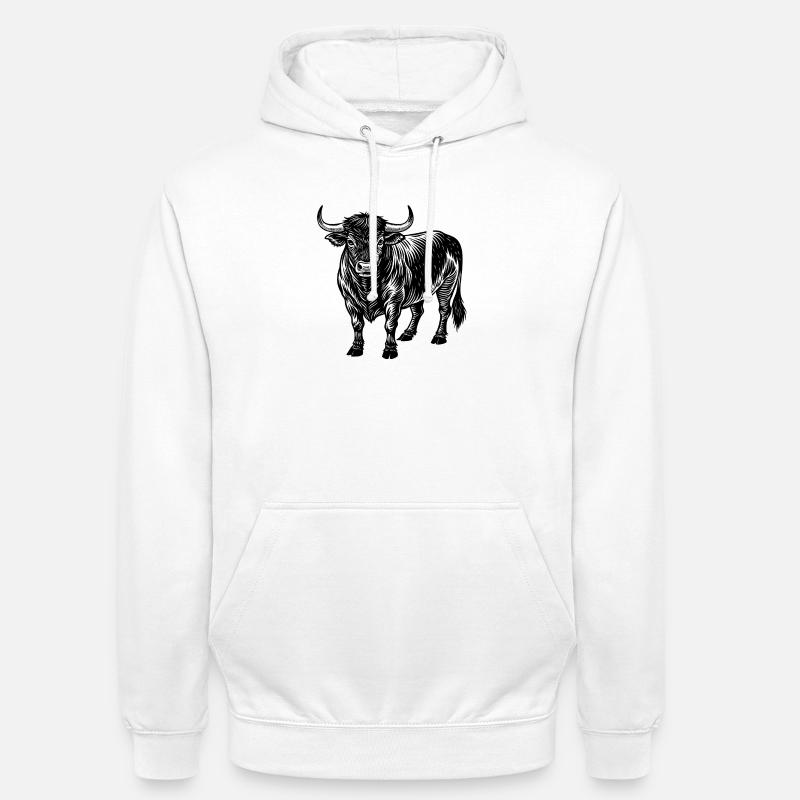 Taureau d’Angus - Sweat-shirt à capuche unisexe - blanc