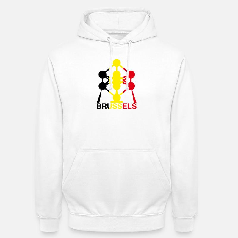 Atomium Brussels – Ikone der belgischen Flagge - Unisex Hoodie - Weiß