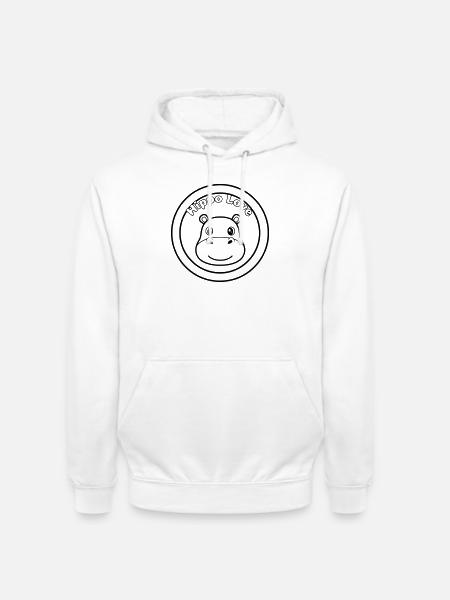Hippo Love Nilpferd Logo - Unisex Hoodie - white