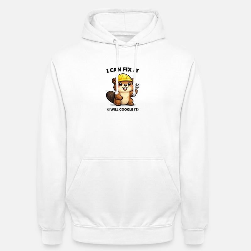 Biber Mechaniker: I Can Fix It - Unisex Hoodie - Weiß
