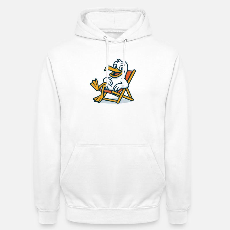 Canard décontracté sur chaise longue - Sweat-shirt à capuche unisexe - blanc