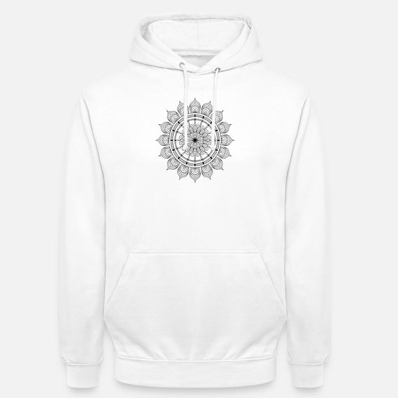 mandala - Sweat-shirt à capuche unisexe - blanc