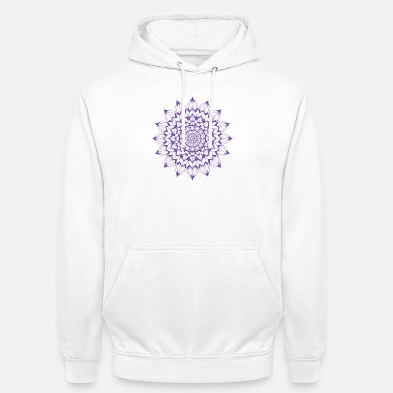 Mandala - Felpa con cappuccio unisex - bianco