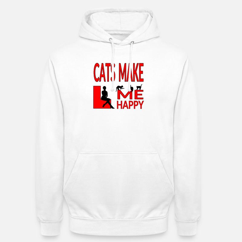 félin - Sweat-shirt à capuche unisexe - blanc