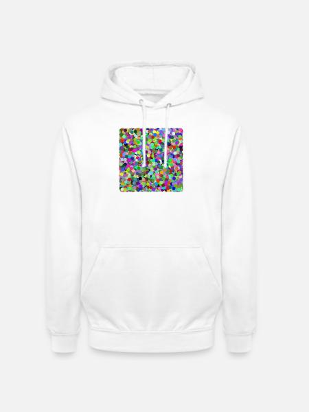 Bunte Konfetti-Kreise - Unisex Hoodie - Weiß