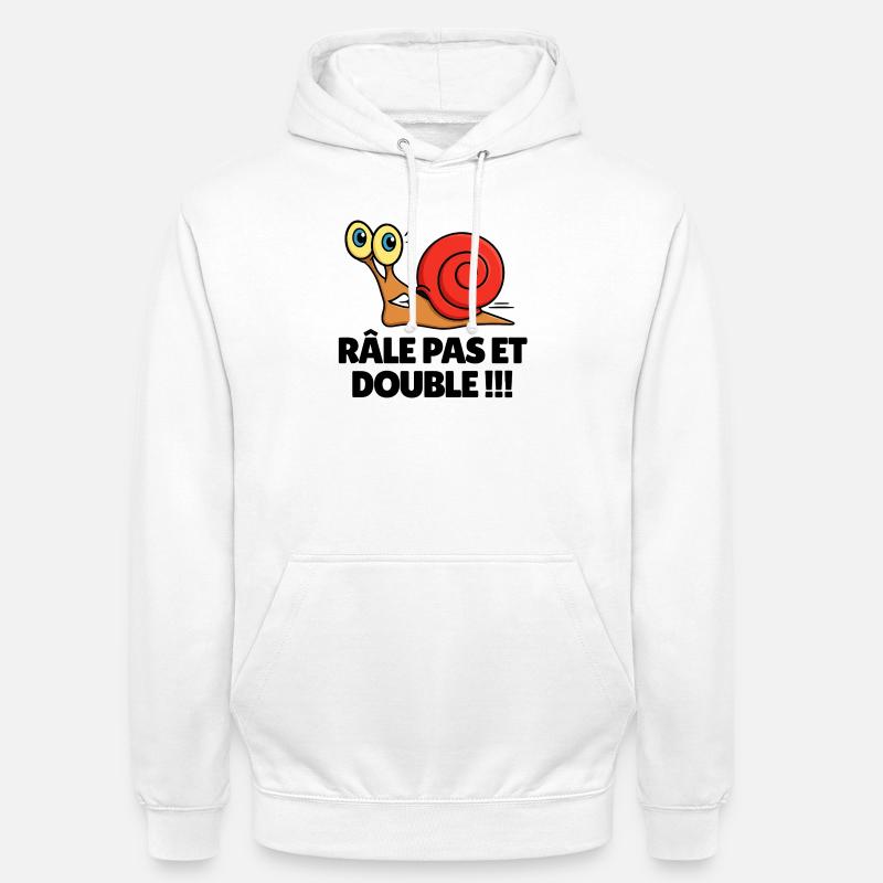 Râle pas et double - Sweat-shirt à capuche unisexe - blanc