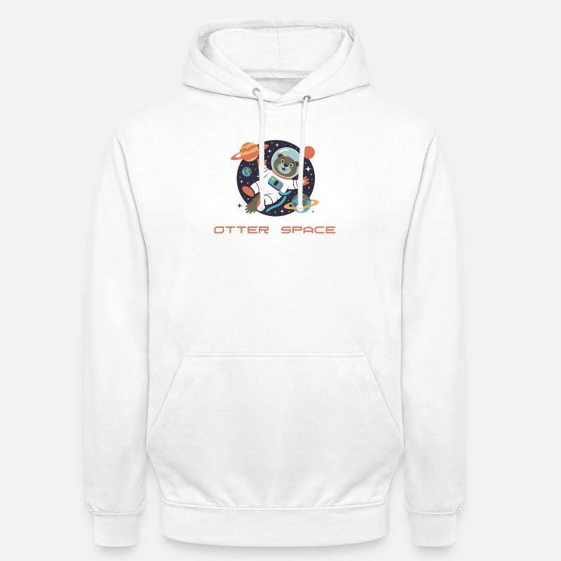 Otter im Weltraum Retro Comic  - Unisex Hoodie - Weiß