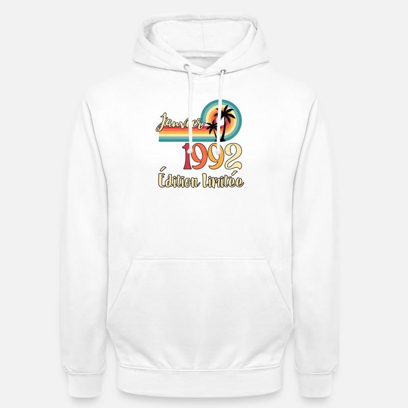 Janvier 1992 – Édition limitée rétro - Sweat-shirt à capuche unisexe - blanc