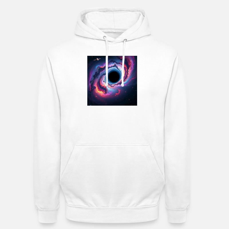 Trou noir dans la galaxie néon - Sweat-shirt à capuche unisexe - blanc
