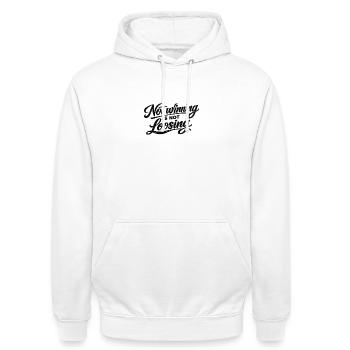 Not Winning Is Not Losing - Unisex Hoodie - Weiß - Vorne - AI Model Male 185 dark (185cm) & AI Model Female 172 dark (172cm)