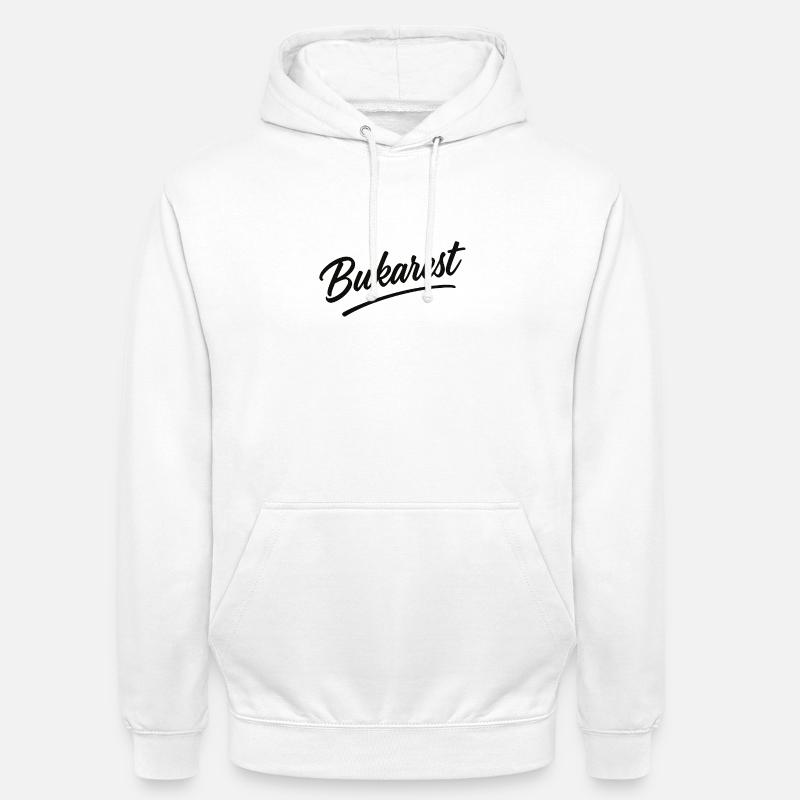 Bucharest Script Vintage Logo - Unisex Hoodie - white
