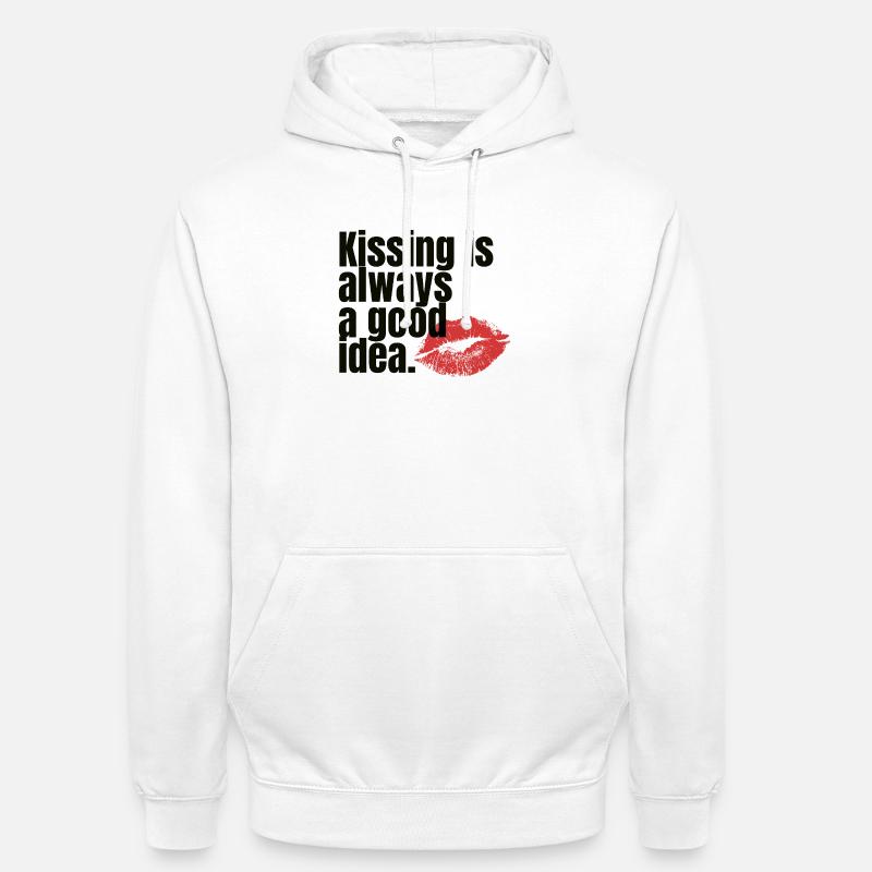 Embrasser est toujours une bonne idée - Sweat-shirt à capuche unisexe - blanc