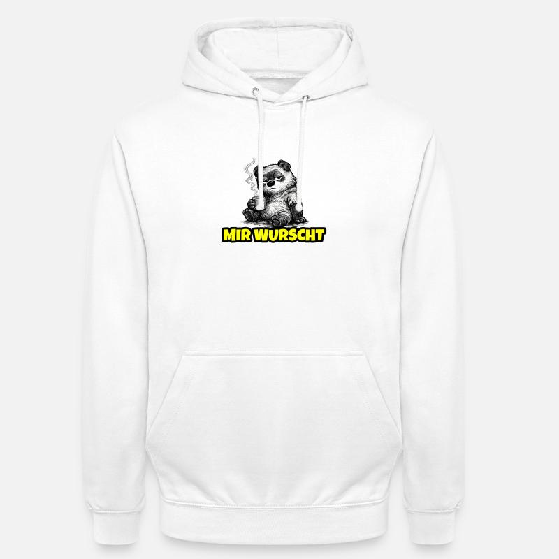 I don't care – Grumpy Bear with Coffee (Sketch) - Unisex Hoodie - white