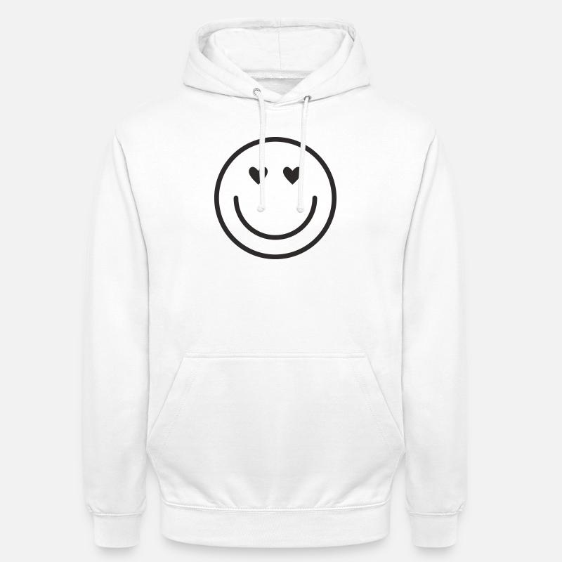 Smiley lachen lächle smile - Unisex Hoodie - Weiß