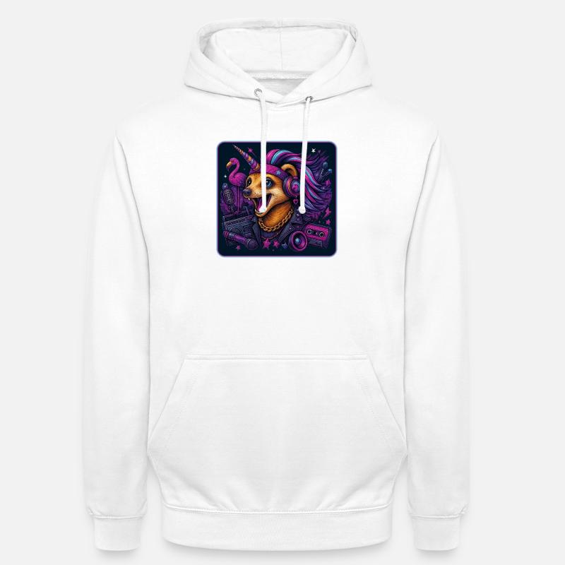 Erdmännchen Einhorn Party - Unisex Hoodie - Weiß