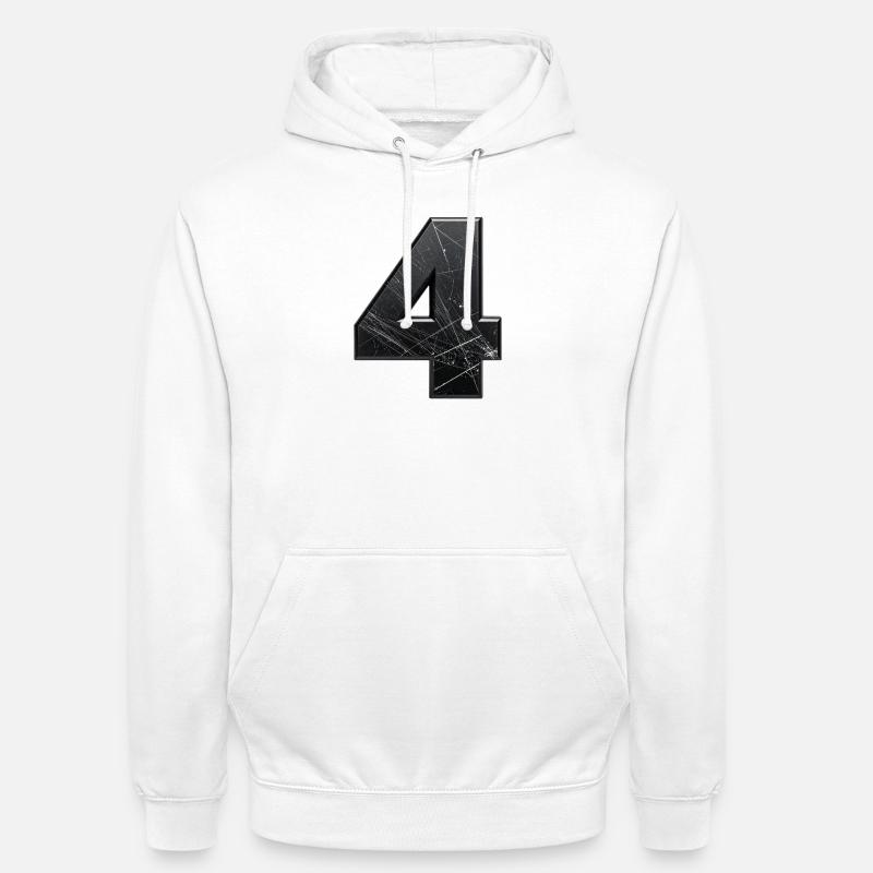 Conception grossière à quatre numéros - Sweat-shirt à capuche unisexe - blanc