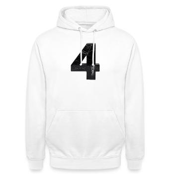 Reinforced four-piece design with scratches - Unisex Hoodie - white - Front - AI Model Male 185 dark (185cm) & AI Model Female 172 dark (172cm)