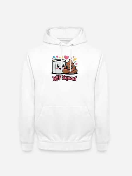 BFF Squad Klopapier Poop - Unisex Hoodie - Weiß