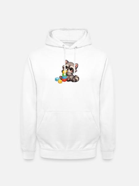 Baby Oskar with building blocks - Unisex Hoodie - white