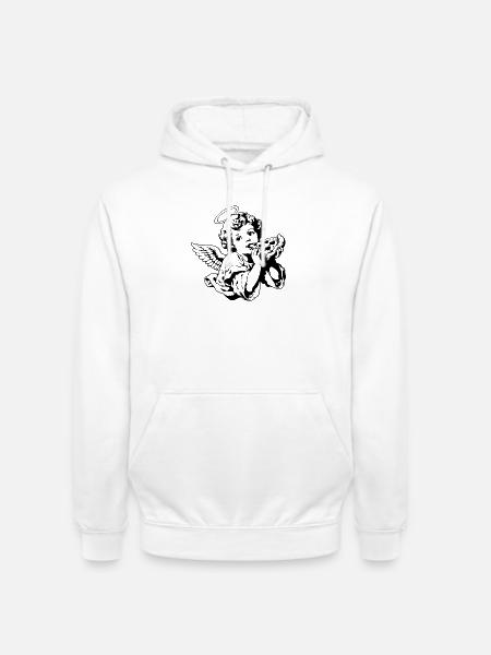 Pizza Angel – Cherub with pizza slice - Unisex Hoodie - white