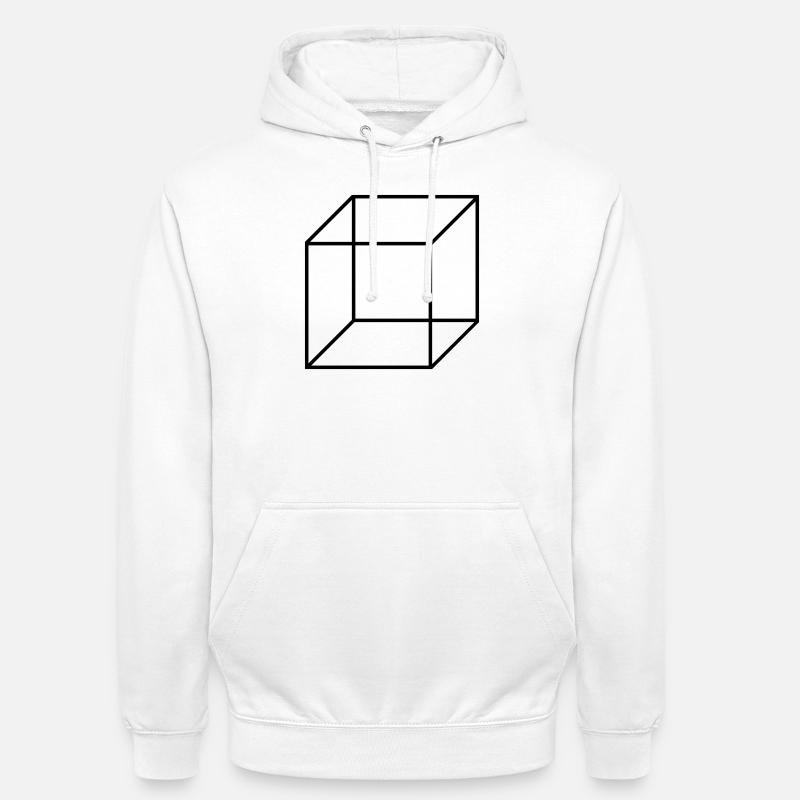 Cube Square - Sweat-shirt à capuche unisexe - blanc