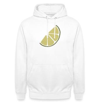 Lime Slice Minimalist Lime - Unisex Hoodie - white - Front - AI Model Male 185 dark (185cm) & AI Model Female 172 dark (172cm)