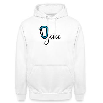 Père de la randonnée alpiniste - Sweat-shirt à capuche unisexe - blanc - Devant - AI Model Male 185 dark (185cm) & AI Model Female 172 dark (172cm)