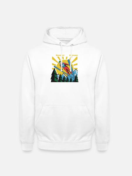Ski jumping, flying like pros - Unisex Hoodie - white