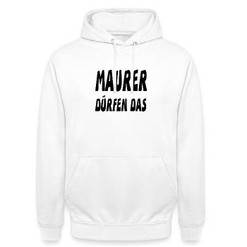 Bricklayer - Unisex Hoodie - white - Front - AI Model Male 185 dark (185cm) & AI Model Female 172 dark (172cm)
