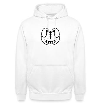 Plush: Silly (Head) - Unisex Hoodie - white - Front - AI Model Male 185 dark (185cm) & AI Model Female 172 dark (172cm)