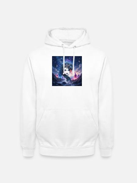 Star Queen with Swan and Crystals - Unisex Hoodie - white