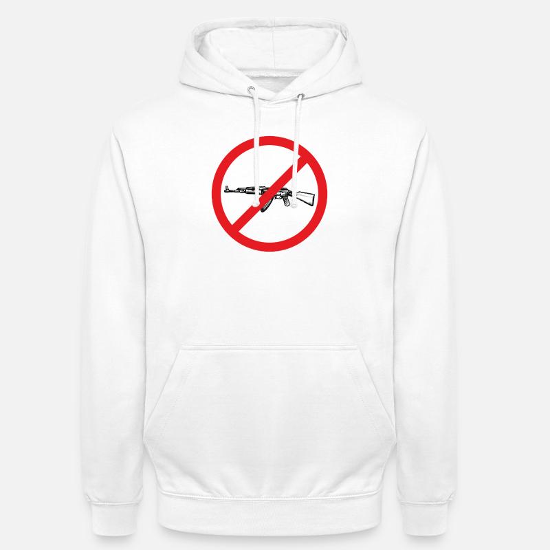 Signe de paix d’interdiction d’armes - Illustration - Sweat-shirt à capuche unisexe - blanc