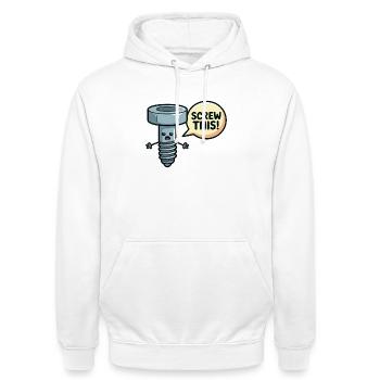 Screw This Funny Screw Pun Design - Unisex Hoodie - white - Front - AI Model Male 185 dark (185cm) & AI Model Female 172 dark (172cm)