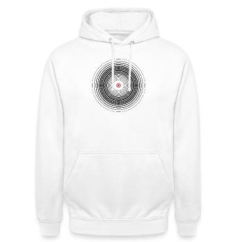 vinyle - Sweat-shirt à capuche unisexe - blanc - Devant - AI Model Male 185 dark (185cm) & AI Model Female 172 dark (172cm)