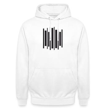 Impulsion géométrique d’égaliseur - Sweat-shirt à capuche unisexe - blanc - Devant - AI Model Male 185 dark (185cm) & AI Model Female 172 dark (172cm)