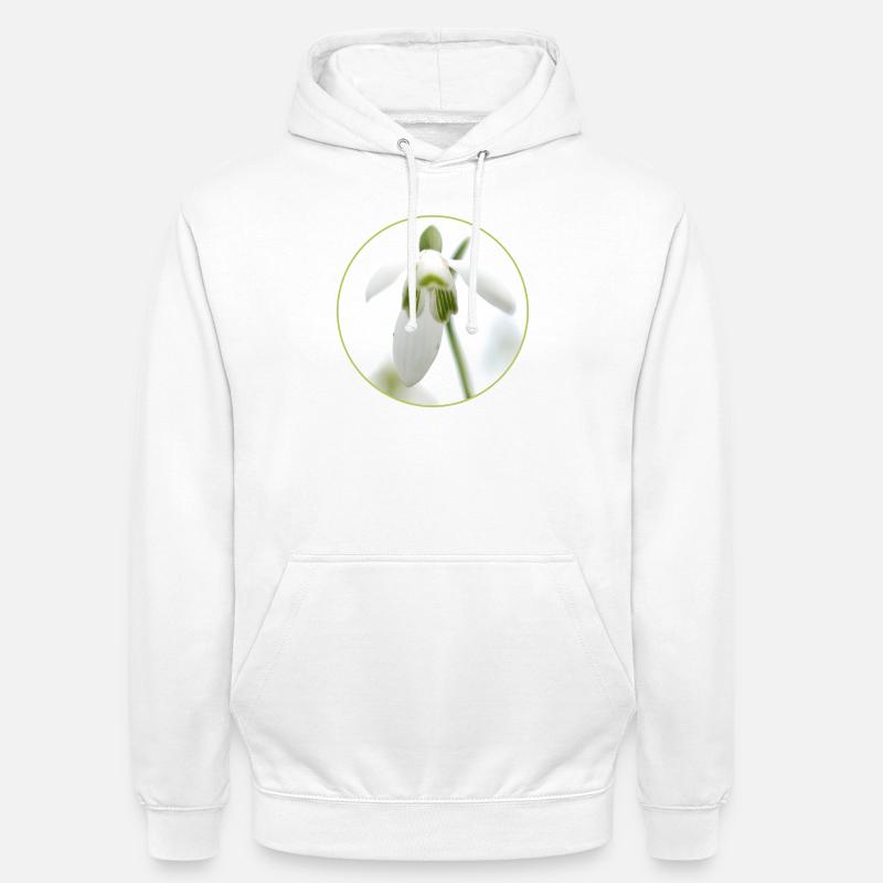 Source de la Fleur de Perce-Neige - Sweat-shirt à capuche unisexe - blanc