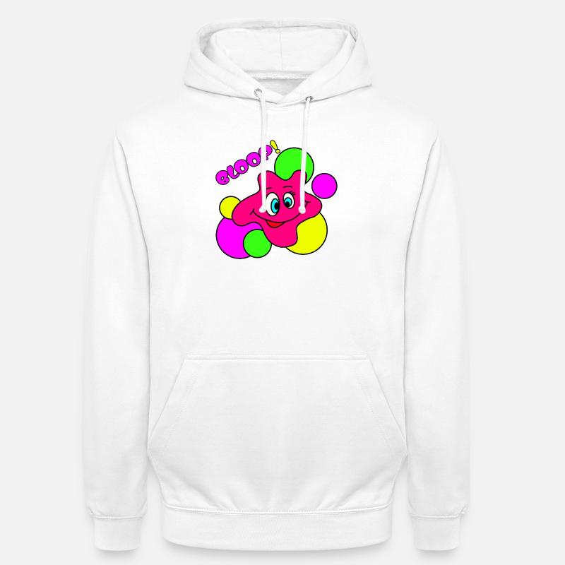 BLOOP! Funny Neon Pop Art Blobs Character - Unisex Hoodie - white