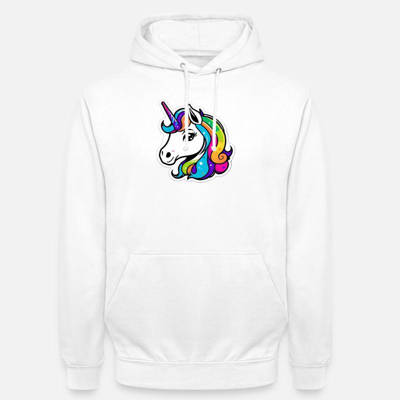 Helles Regenbogen-Einhorn - Unisex Hoodie - Weiß