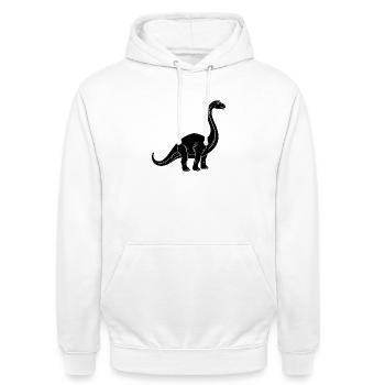 Dinosaurier Brontosaurus - Unisex Hoodie - Weiß - Vorne - AI Model Male 185 dark (185cm) & AI Model Female 172 dark (172cm)
