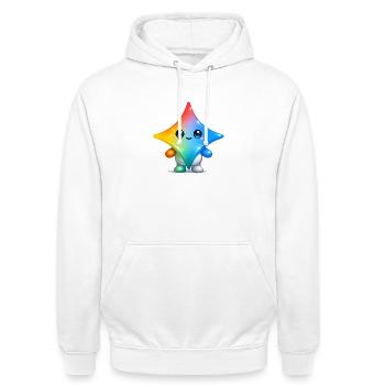 Süßer Gemini-Star-Maskottchen-Aufkleber - Unisex Hoodie - Weiß - Vorne - AI Model Male 185 dark (185cm) & AI Model Female 172 dark (172cm)