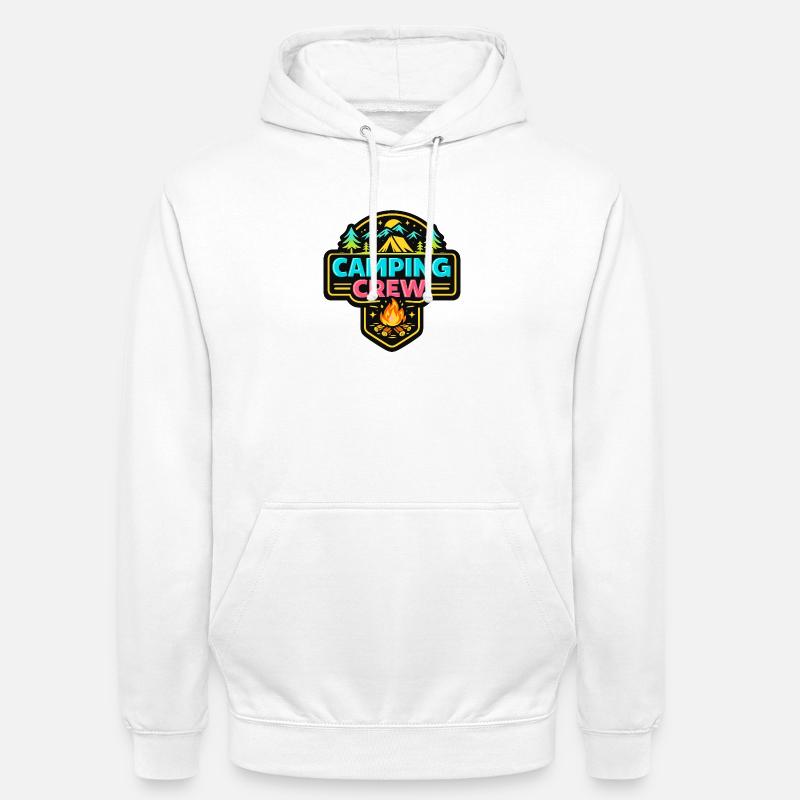Badge néon de l’équipe de camping - Sweat-shirt à capuche unisexe - blanc