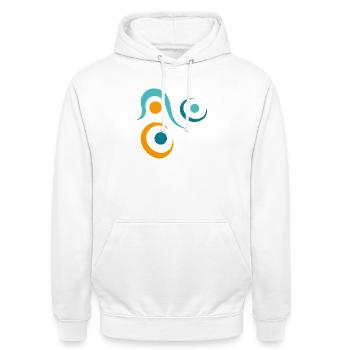 Yoga design_10 - Sweat-shirt à capuche unisexe - blanc - Devant - AI Model Male 185 dark (185cm) & AI Model Female 172 dark (172cm)