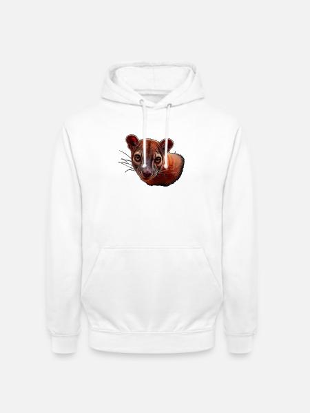 Fossa kopf Nahaufnahme Portrait - Unisex Hoodie - Weiß