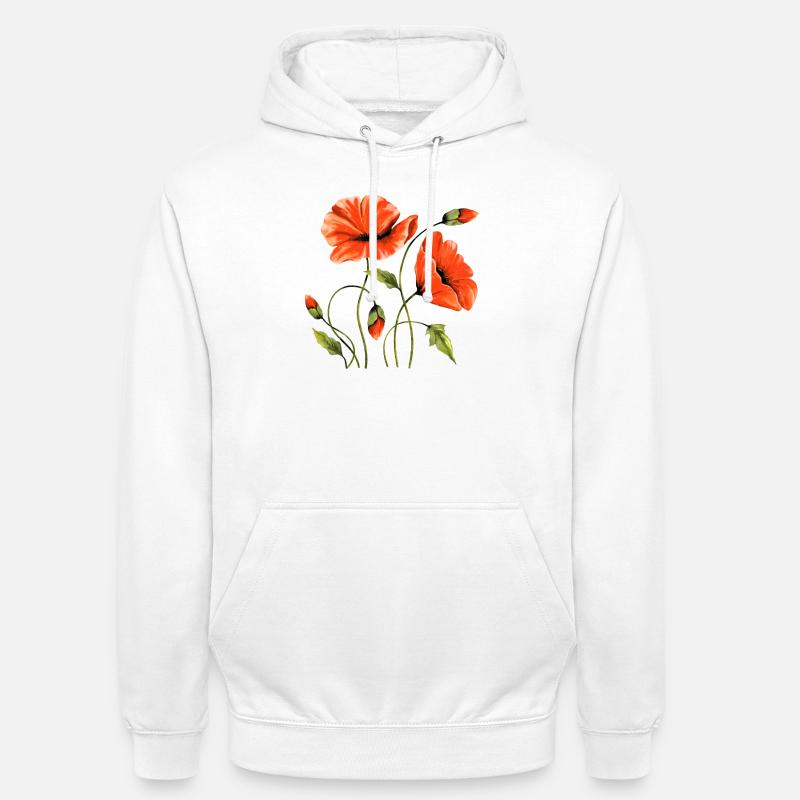 Blommor - Luvtröja unisex - vit