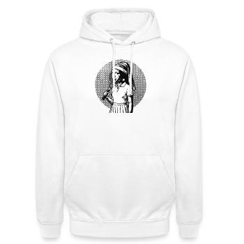 Tennis Art, Mädchen mit Ohrring Shirt, Hoodie, Bag - Unisex Hoodie - Weiß - Vorne - AI Model Male 185 dark (185cm) & AI Model Female 172 dark (172cm)