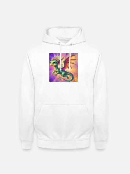 dragon - Sweat-shirt à capuche unisexe - blanc