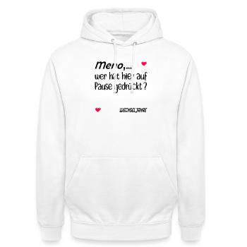 Pause Stimmung Menopause - Unisex Hoodie - Weiß - Vorne - AI Model Male 185 dark (185cm) & AI Model Female 172 dark (172cm)