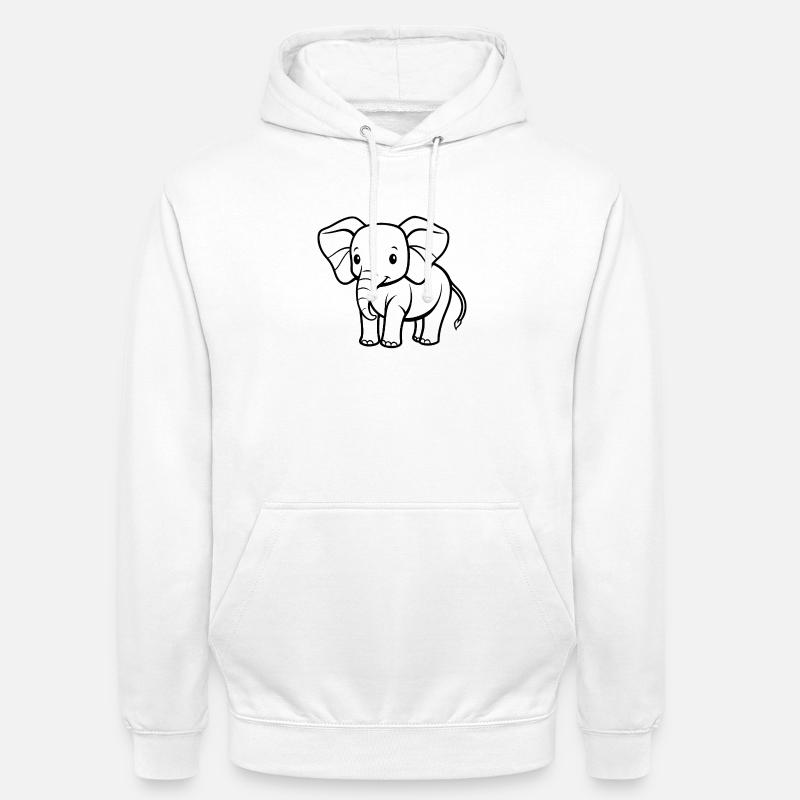 Bébé éléphant - Sweat-shirt à capuche unisexe - blanc