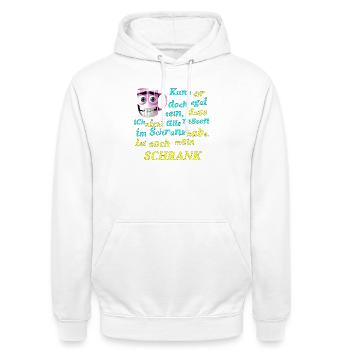 Alle Tassen im Schrank Funny Spruch - Unisex Hoodie - Weiß - Vorne - AI Model Male 185 dark (185cm) & AI Model Female 172 dark (172cm)